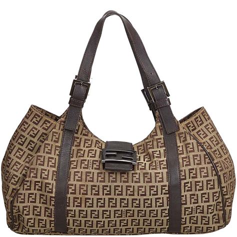 pre owned fendi canvas bag|authentic fendi tote.